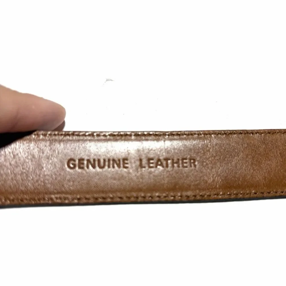 Ralph Lauren Women’s Croc Embossed Skinny Leather Belt Size L